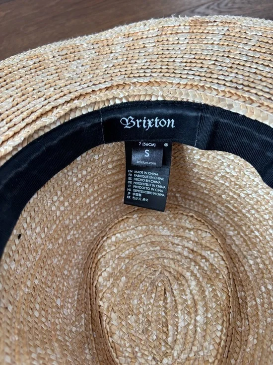 Brixton Joanna in Honey Straw Wide-Brim Hat with Black Band - Picture 8 of 11